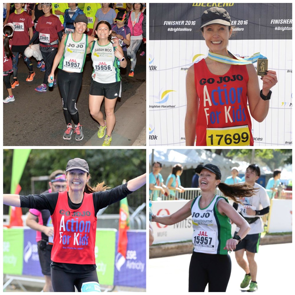Collage of Jo's marathons